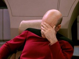Star Trek: The Next Generation's Captain Picard in a face-palm image