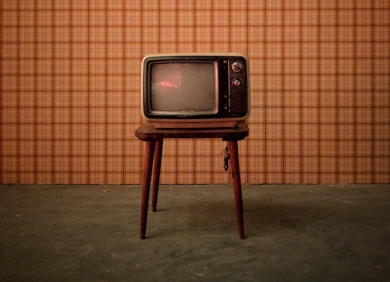 turned off vintage black television