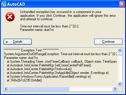 A Windows error message