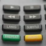 Subtitle button on a remote control