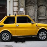 A small yellow car